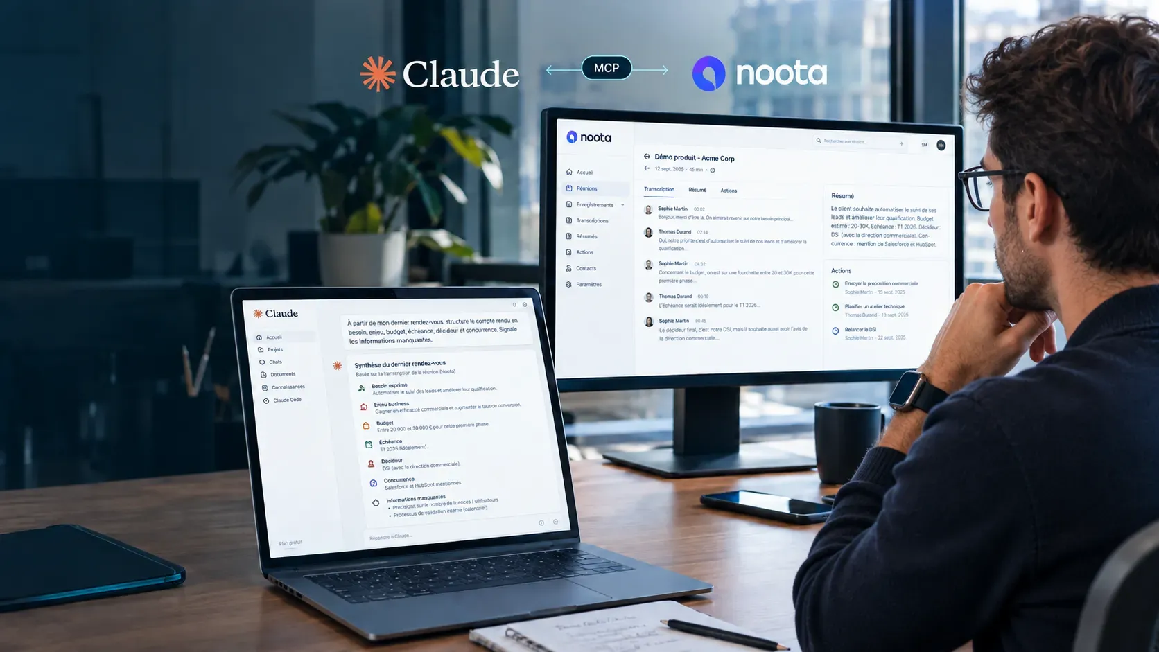 Claude + Noota : ne plus jamais reprendre un compte rendu de rendez-vous à la main