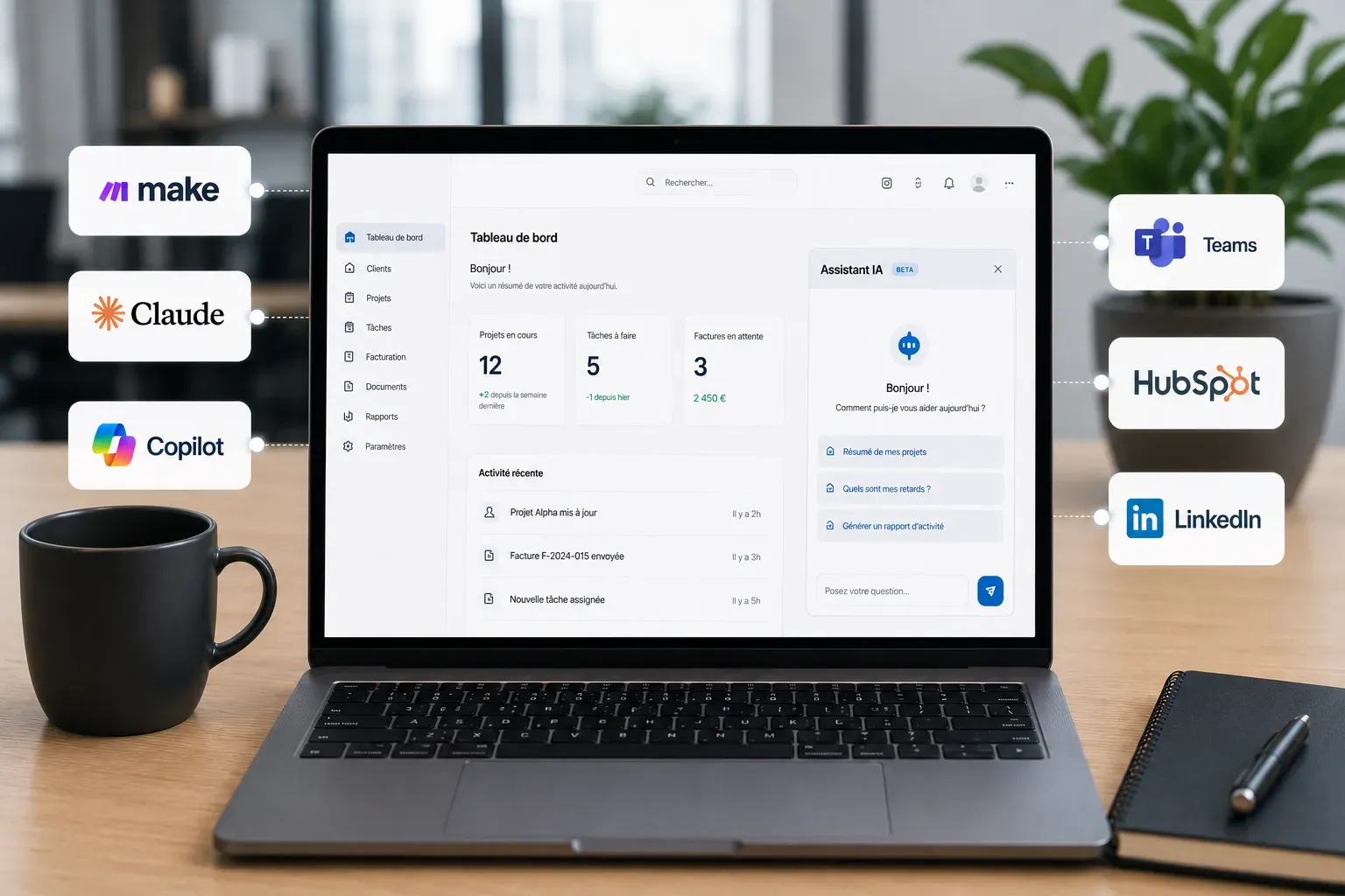 Intégration d'un agent IA dans les outils métier d'une entreprise