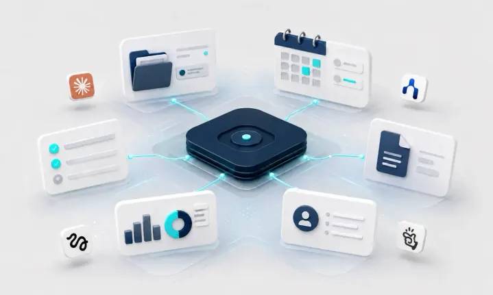 Plateforme métier qui relie documents, planning, contacts et tableaux de bord dans un seul outil