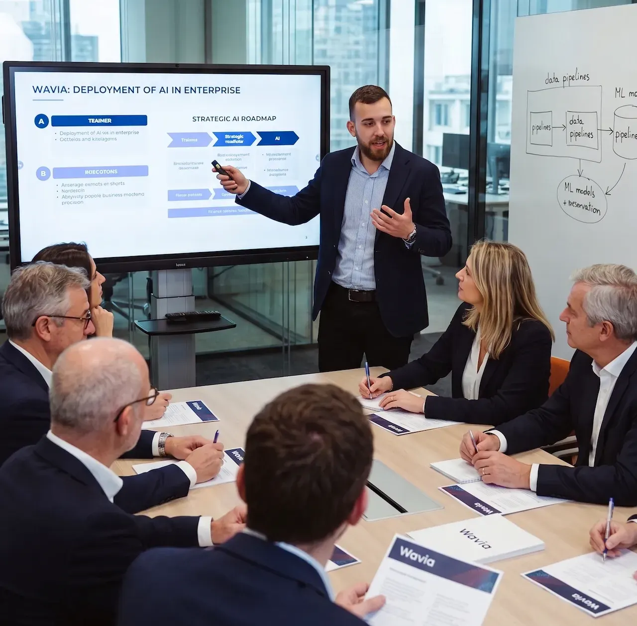 Formation IA en entreprise – équipe en session de travail